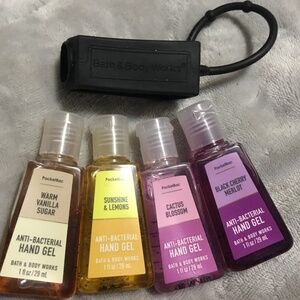 Bath & body works anti bacterial hand gel and holder